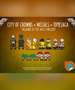 Autocollants pour les extension du jeu de société Paladins of the West Kingdom (City of Crowns, Vassals, Tomesaga)