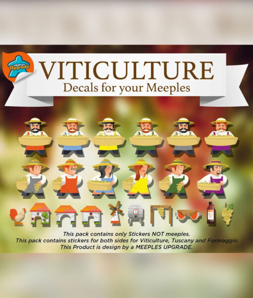 Autocollants pour le jeu de société Viticulture et l'extension Tuscany par Meeples Upgrade